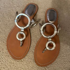 Gold metallic sandals